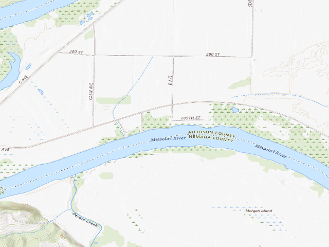 USGS topographic map of Hoot Owl Bend Access
