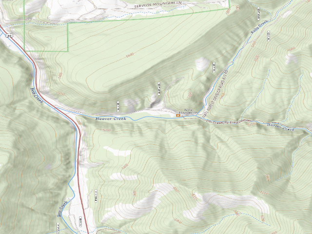 USGS topographic map of Hoover Creek 001B