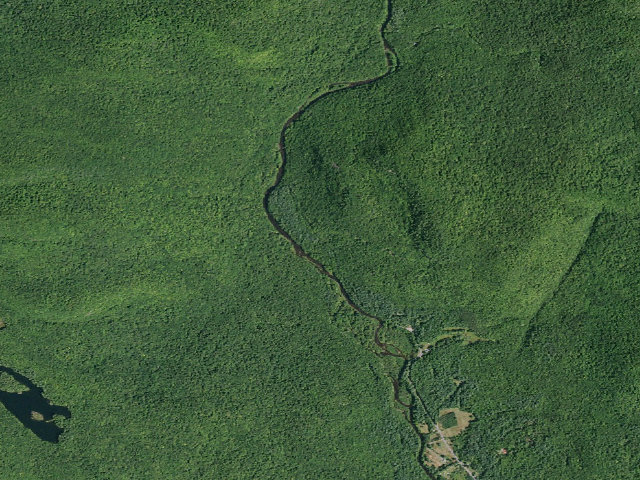 Aerial image of Hope Falls Road Campsite (Wilcox Lake Wild Forest)