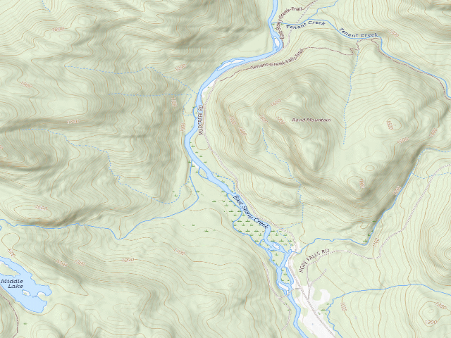 USGS topographic map of Hope Falls Road Campsite (Wilcox Lake Wild Forest)