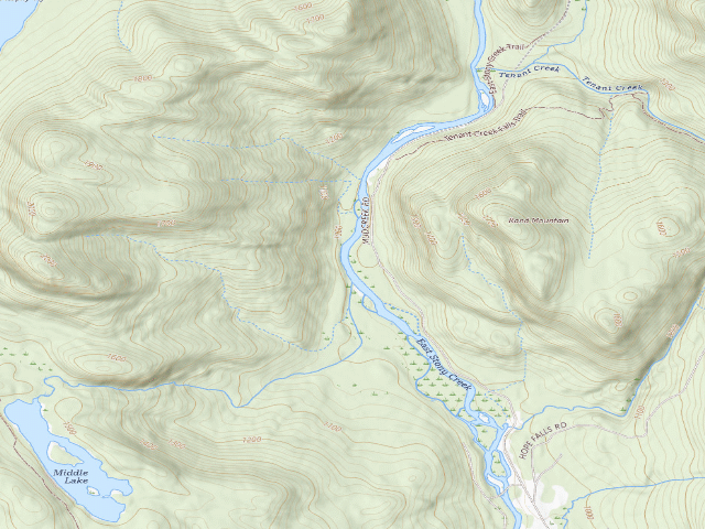 USGS topographic map of Hope Falls Road Campsite (Wilcox Lake Wild Forest)