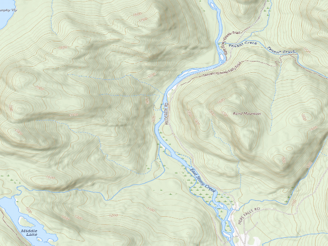 USGS topographic map of Hope Falls Road Campsite (Wilcox Lake Wild Forest)
