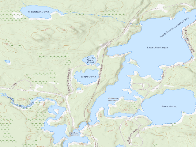 USGS topographic map of Hope Pond Campsite #2 (Debar Mountain Wild Forest)