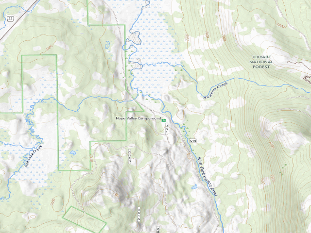 USGS topographic map of Hope Valley Campground