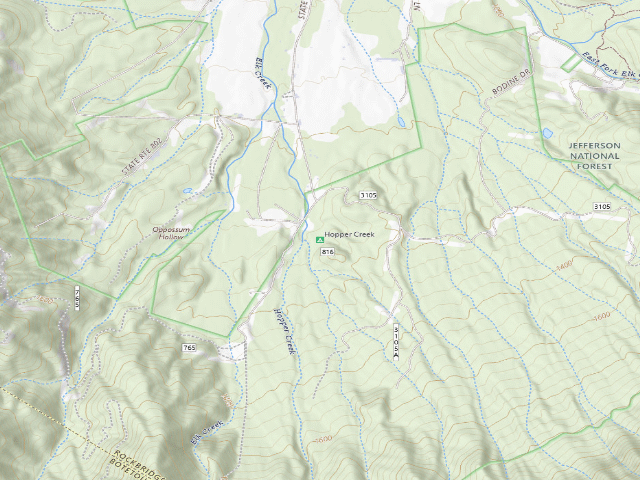 USGS topographic map of Hopper Creek