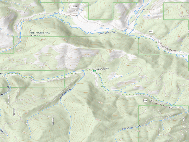 USGS topographic map of Horse Camp (Palouse)