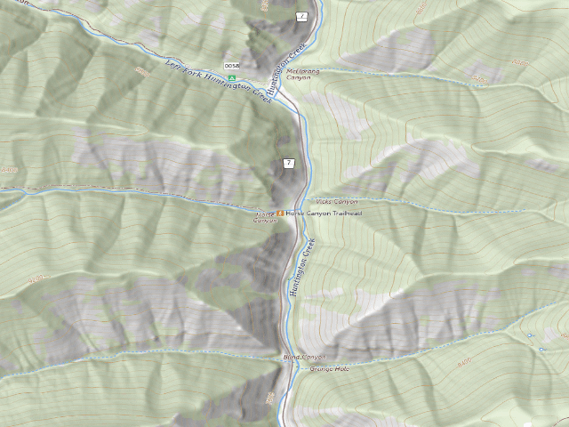 USGS topographic map of Horse Canyon Camping Area