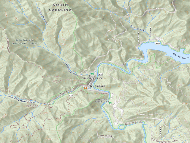 USGS topographic map of Horse Cove Campground