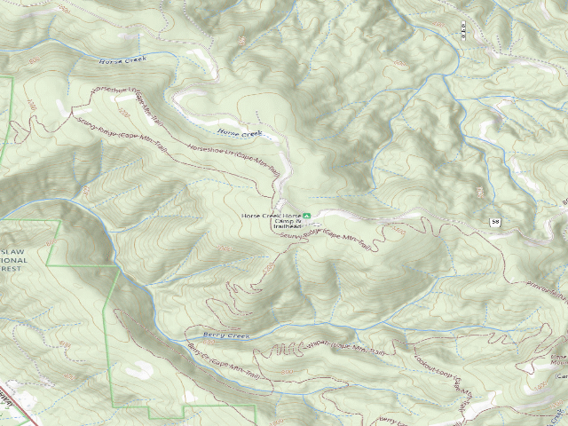 USGS topographic map of Horse Creek Campground