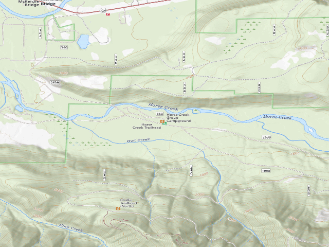 USGS topographic map of Horse Creek Group Campground