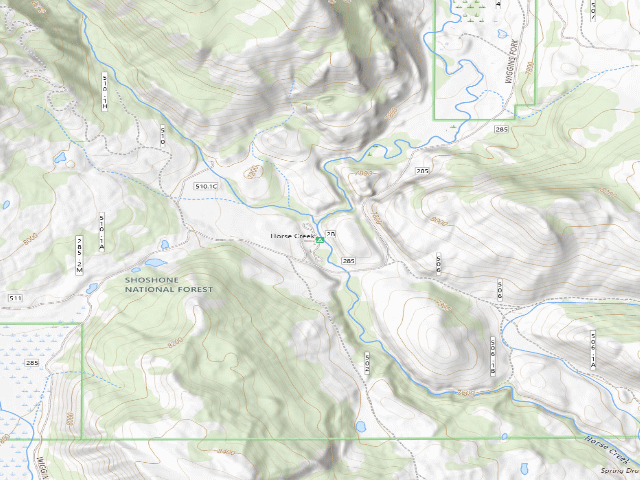 USGS topographic map of Horse Creek