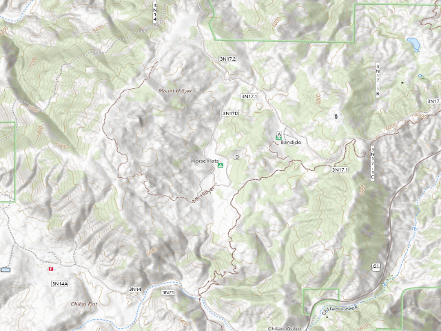 USGS topographic map of Horse Flats