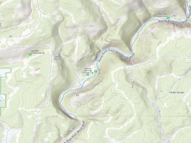 USGS topographic map of Horse Springs Cg