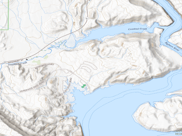USGS topographic map of Horseshoe Bend Campground (Bighorn Canyon NRA)