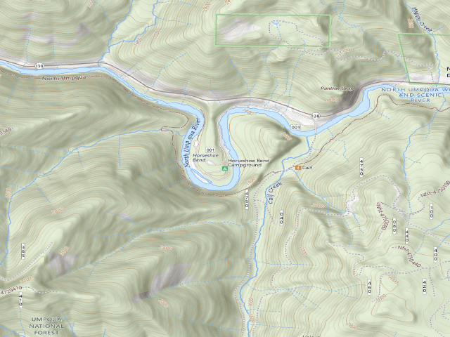 USGS topographic map of Horseshoe Bend Campground