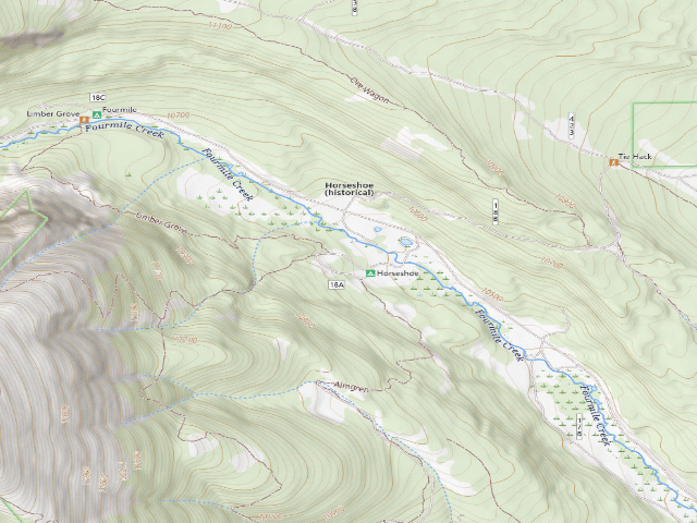 USGS topographic map of Horseshoe Campground