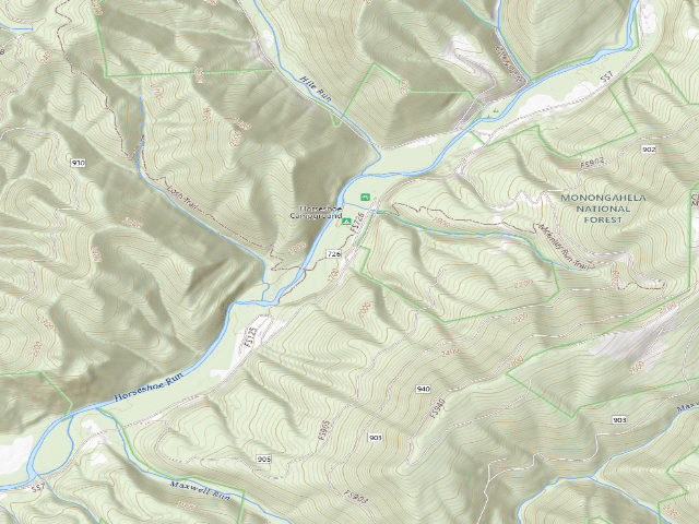 USGS topographic map of Horseshoe Campground