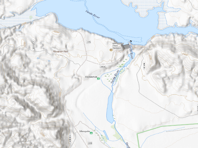 USGS topographic map of Horseshoe Dispersed Camping