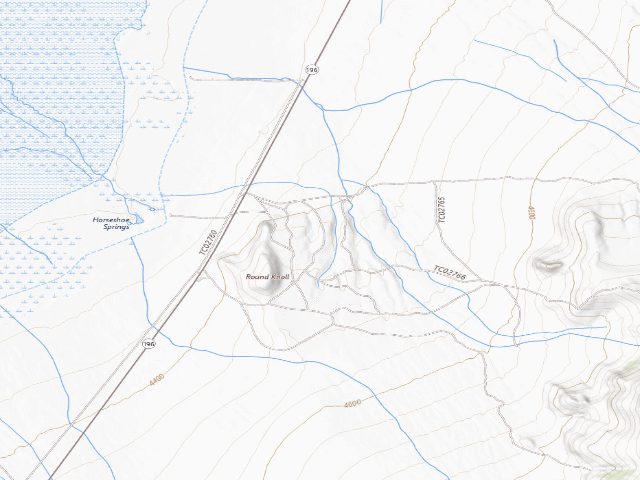 USGS topographic map of Horseshoe Knolls