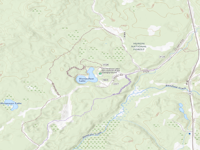 USGS topographic map of Horseshoe Lake Campground