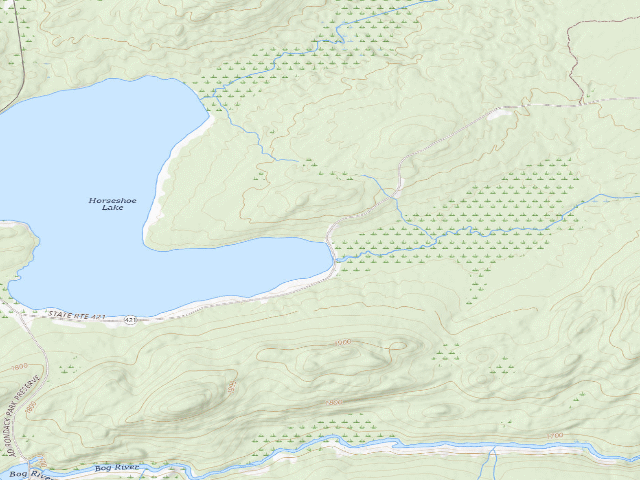 USGS topographic map of Horseshoe Lake Campsite 1 (Horseshoe Lake Wild Forest)