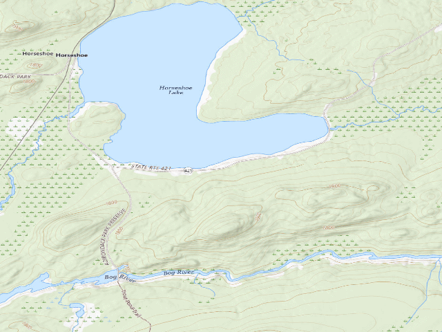 USGS topographic map of Horseshoe Lake Campsite 3 (Horseshoe Lake Wild Forest)