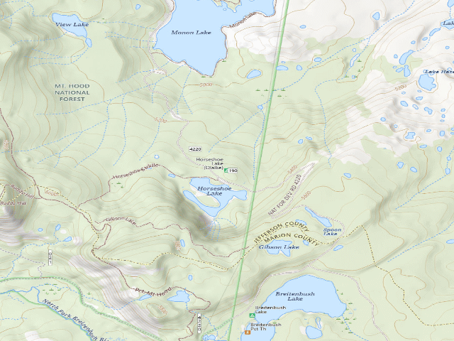 USGS topographic map of Horseshoe Lake (Olallie)