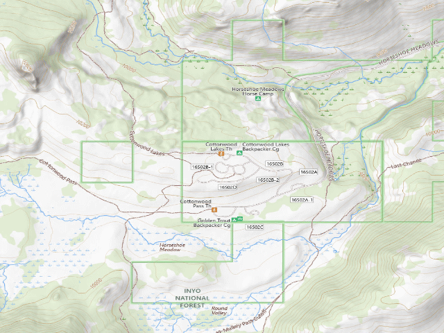 USGS topographic map of Horseshoe Meadow Equestrian Camp
