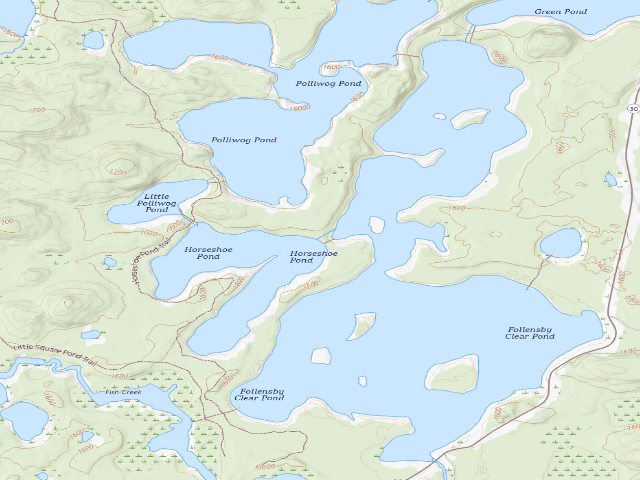 USGS topographic map of Horseshoe Pond Site 2 (Saranac Lakes Wild Forest)