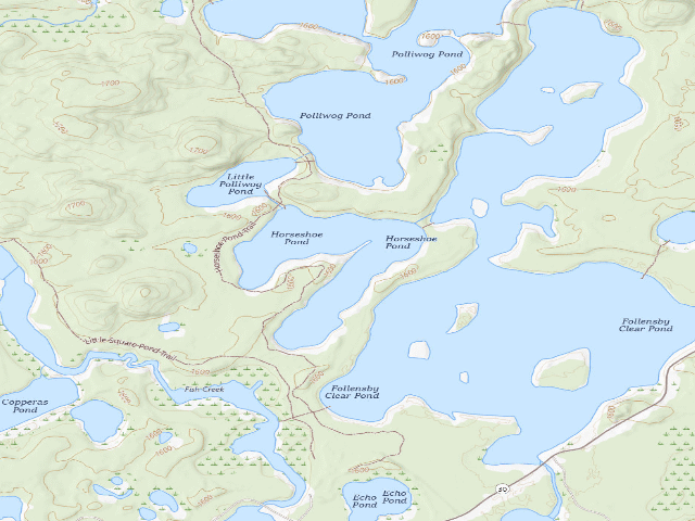 USGS topographic map of Horseshoe Pond Site 4 (Saranac Lakes Wild Forest)