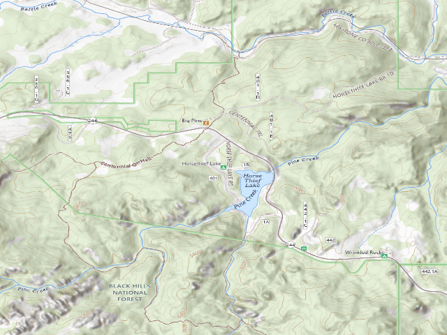 USGS topographic map of Horsethief Lake