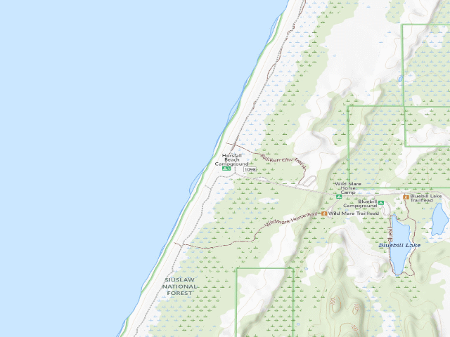 USGS topographic map of Horsfall Beach Campground