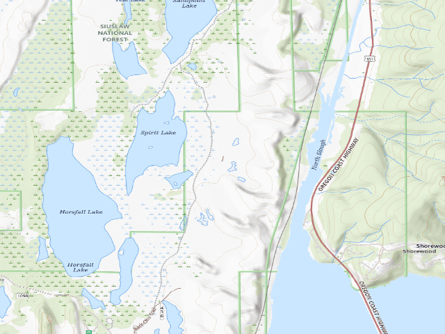 USGS topographic map of Horsfall Sand Camping site 101