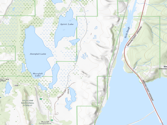 USGS topographic map of Horsfall Sand Camping site 104