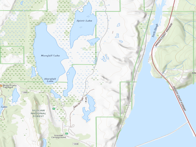 USGS topographic map of Horsfall Sand Camping site 105