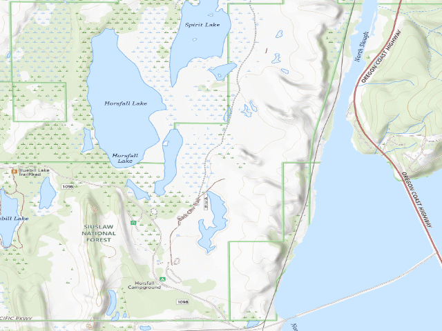 USGS topographic map of Horsfall Sand Camping site 106