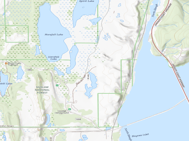 USGS topographic map of Horsfall Sand Camping site 107