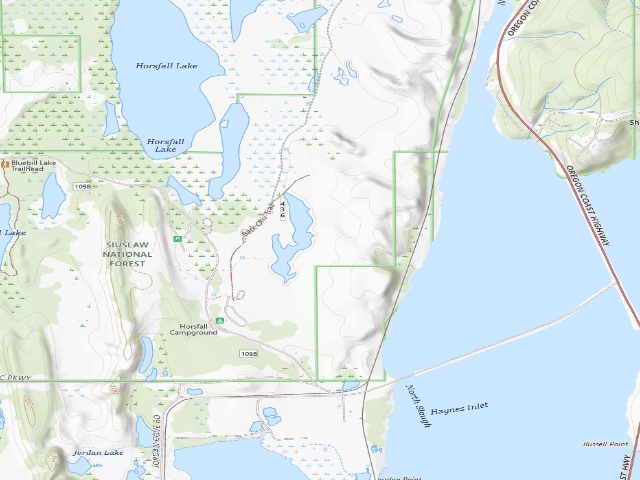 USGS topographic map of Horsfall Sand Camping site 109