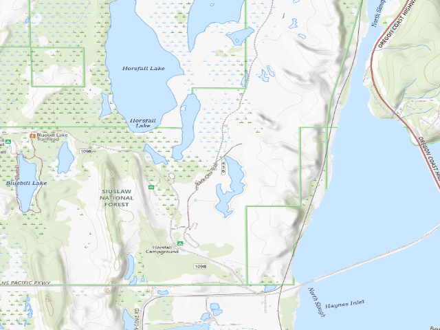 USGS topographic map of Horsfall Sand Camping site 110