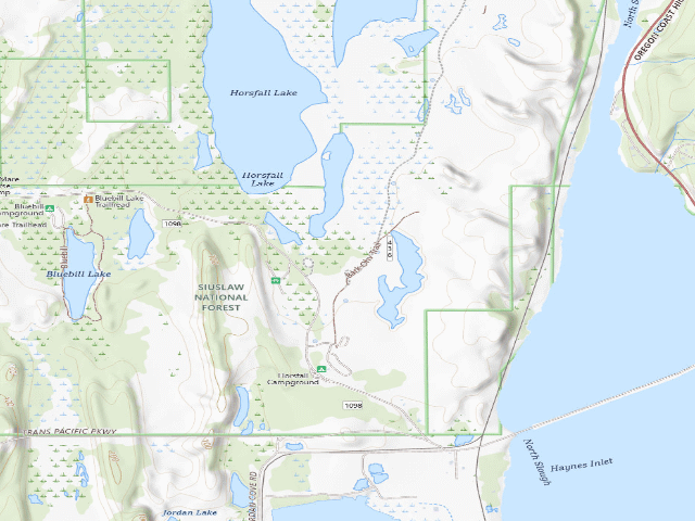 USGS topographic map of Horsfall Sand Camping site 113