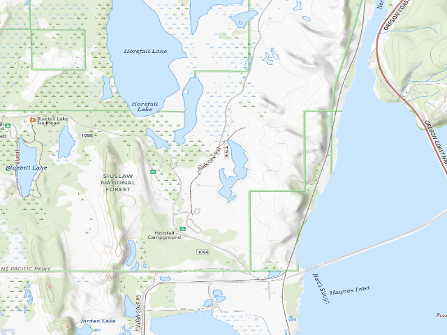 USGS topographic map of Horsfall Sand Camping site 114