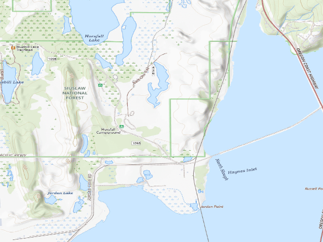USGS topographic map of Horsfall Sand Camping site 121