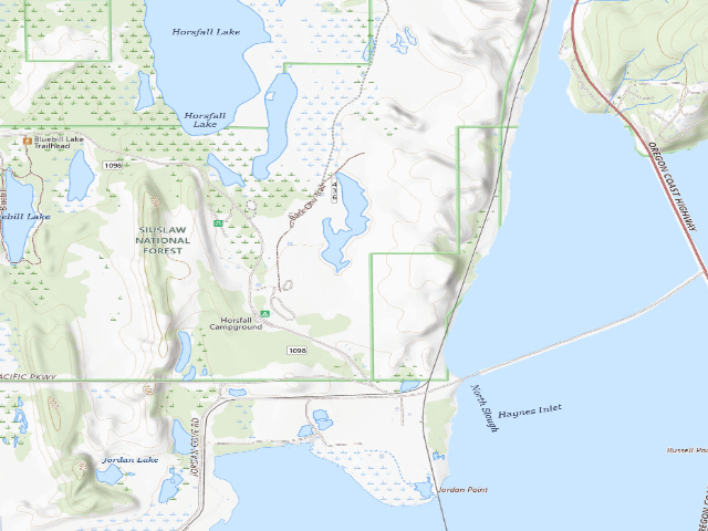 USGS topographic map of Horsfall Sand Camping site 126