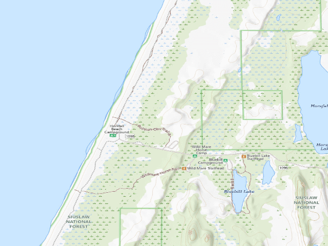 USGS topographic map of Horsfall Sand Camping site 127
