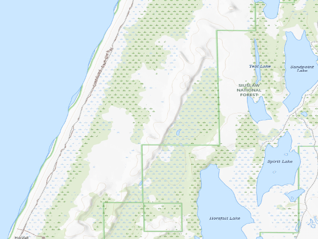 USGS topographic map of Horsfall Sand Camping site 138
