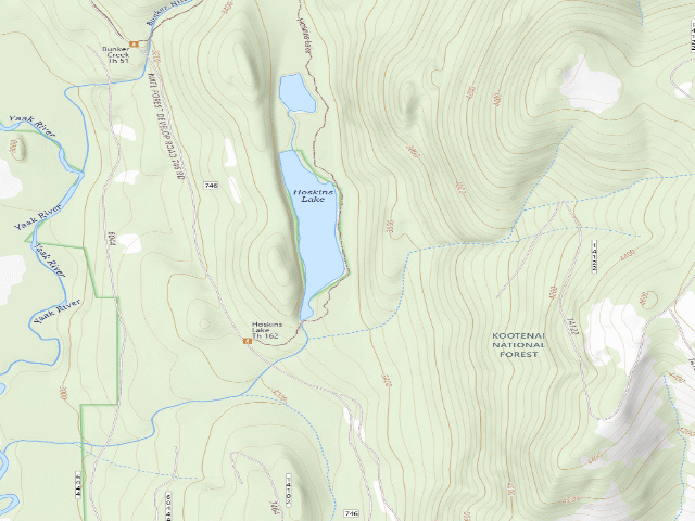 USGS topographic map of Hoskins Lake