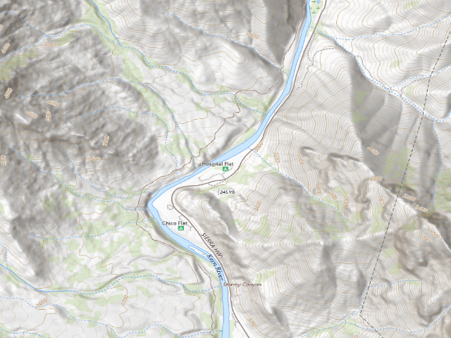 USGS topographic map of Hospital Flat