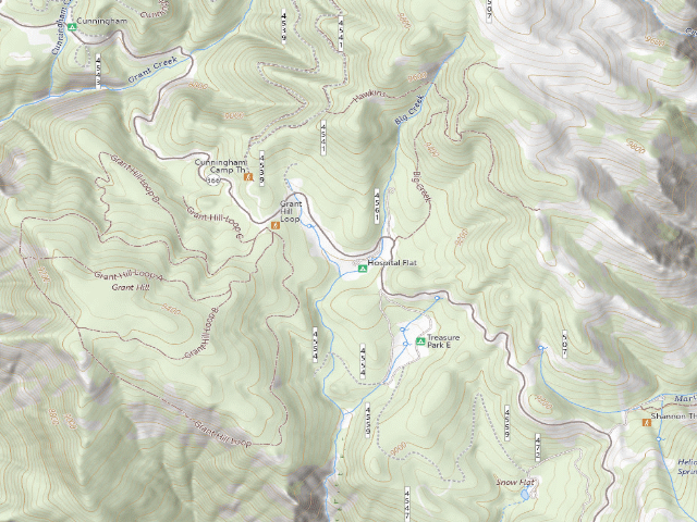 USGS topographic map of Hospital Flat Campground