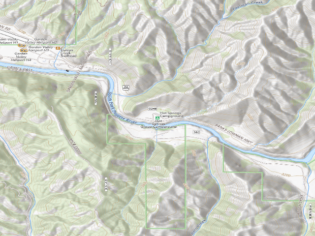 USGS topographic map of Hot Springs Campground