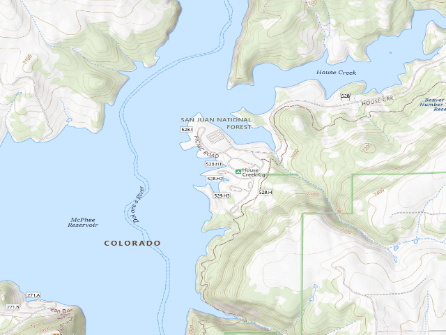 USGS topographic map of House Creek Campground